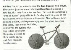 Bike to Blazers in the Willamette Week