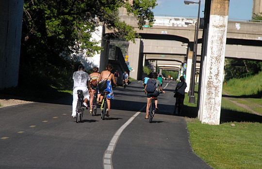 crowded greenway