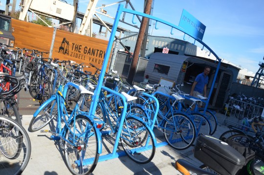 rack with bikes