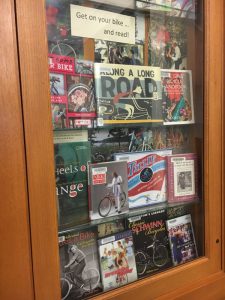 Bike books on display at the North Portland Library.(Photo: Josh Berezin)