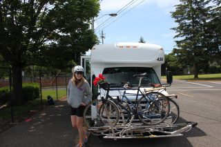 My bike and my ride to the Gorge - all ready to roll!(Photos by Kiel Johnson and Kate Laudermilk)