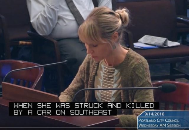 Fallon Smart's mom Fawn Lengvenis testified at City Council last month.