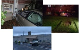 What happened this morning. Be thankful you weren't in that car, in that daycare or under that power pole. (Images: Portland Police, Tigard Police)