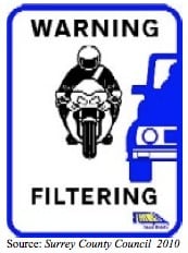 lane filtering warning sign