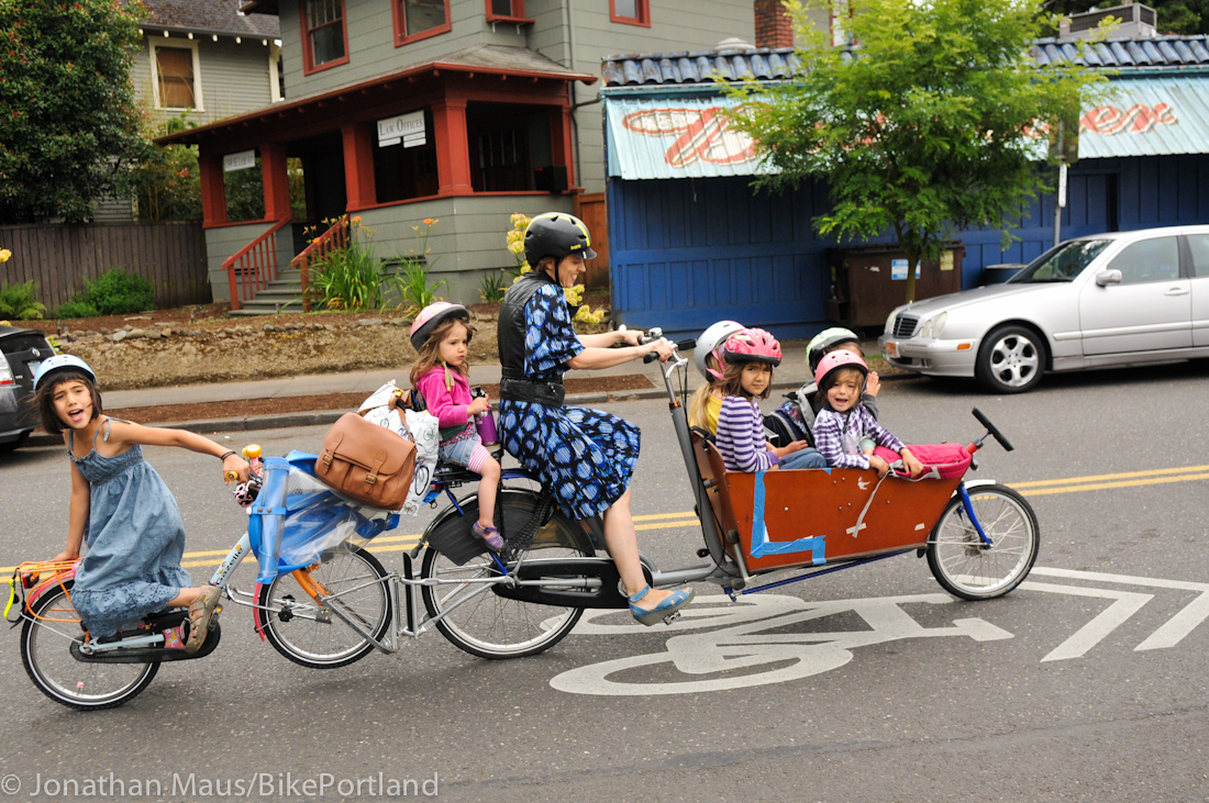 child carrying bike