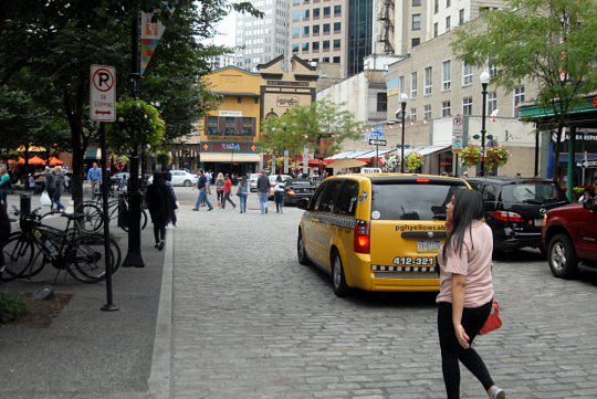 market square strolling shared space