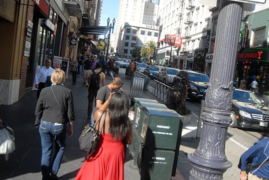 crowded sidewalk