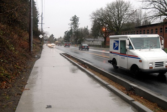 mail truck sidewalk