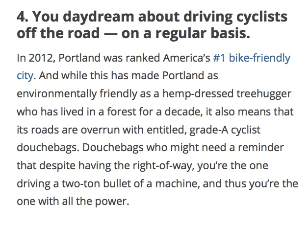Travel site says ‘driving cyclists off the road’ is rite of passage in ...