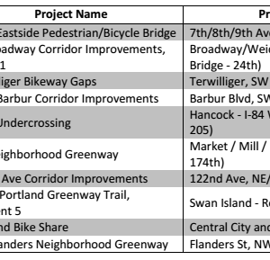 Here are the Portland Bicycle Advisory Committee's top 10 priorities citywide