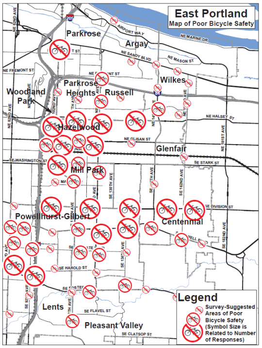 east portland poor bike safety