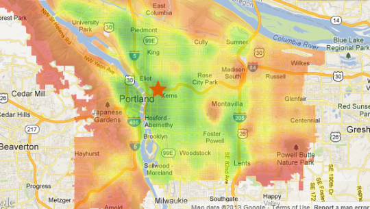 bike score heat map