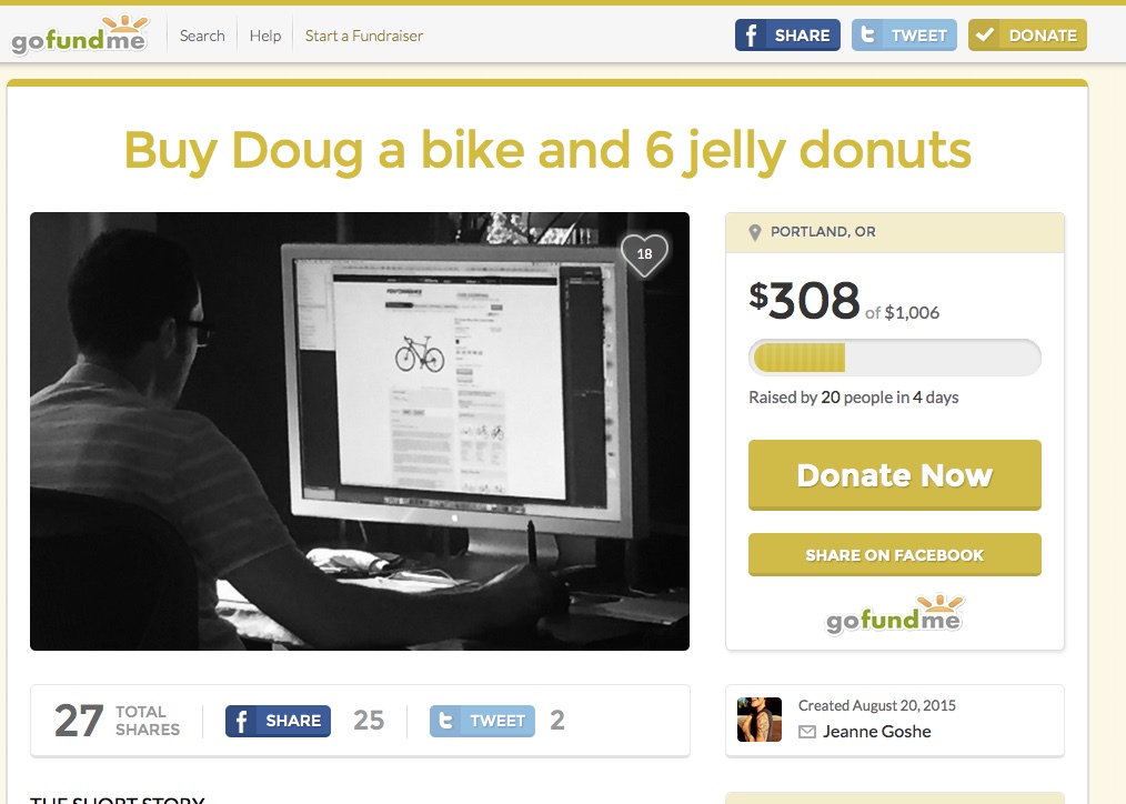 Donuts Gofundme And A Humorous Way To Humanize Bike Theft