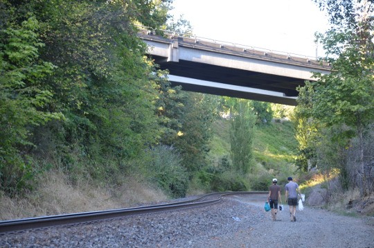 gulch from below