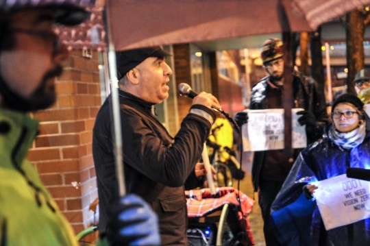 Put on by Livable Streets Action, an affiliate group of BikeLoudPDX. This vigil was held to remember the 409 people who have died on Oregon roads so far in 2015... and particularly Martin Greenough, who was killed five days ago while biking on NE Lombard.