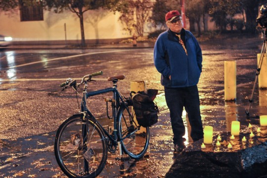 Put on by Livable Streets Action, an affiliate group of BikeLoudPDX. This vigil was held to remember the 409 people who have died on Oregon roads so far in 2015... and particularly Martin Greenough, who was killed five days ago while biking on NE Lombard.