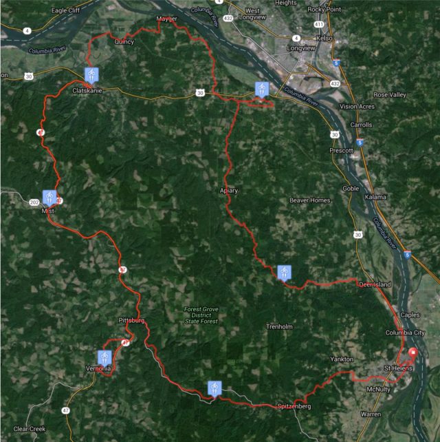 Columbia Century route