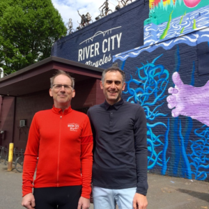 Dave Guettler (L) and Chris DiStefano outside River City's central eastside location. (Photo: River City Bicycles)