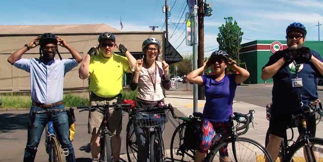 County employees getting ready to ride.(Photo: Still from County video)