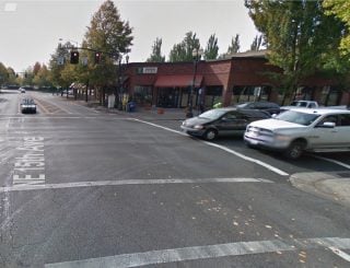 View southbound on 15th with eastbound Weidler traffic on the right.