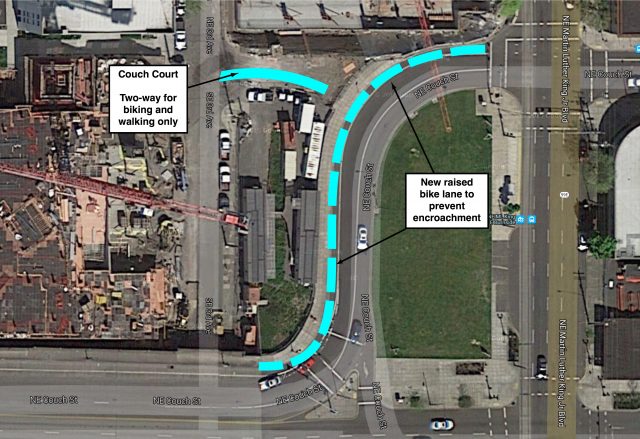 Aerial view of Couch curve and new road under construction.