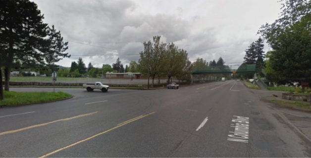 The intersection of Columbia and Midway. George Middle School is on the left in the background.