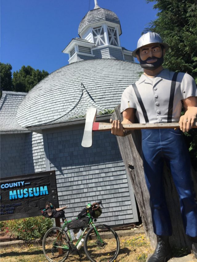 The Coos County Logging Museum was built in 1910 as a replica of the Mormon Tabernacle in Salt Lake City.