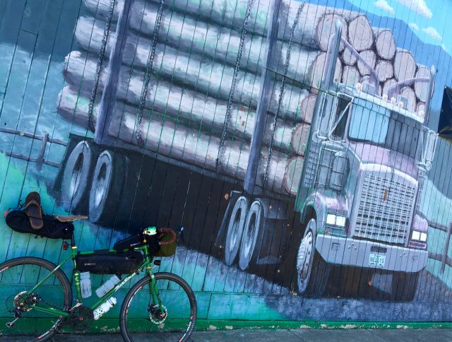 More logging truck pride on this mural in Myrtle Point.