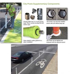 PBOT would use bollards that screw in-and-out of the roadway.(Images: PBOT)