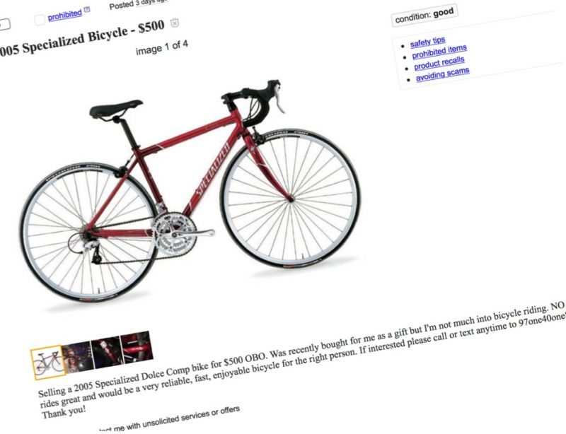 craigslist womens bike for sale