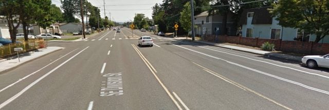 SE Division looking east toward the crosswalk at 156th.