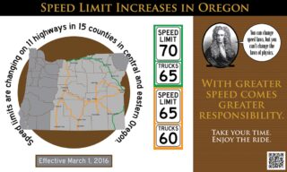 ODOT infographic from March 2016 when higher speeds went into effect.