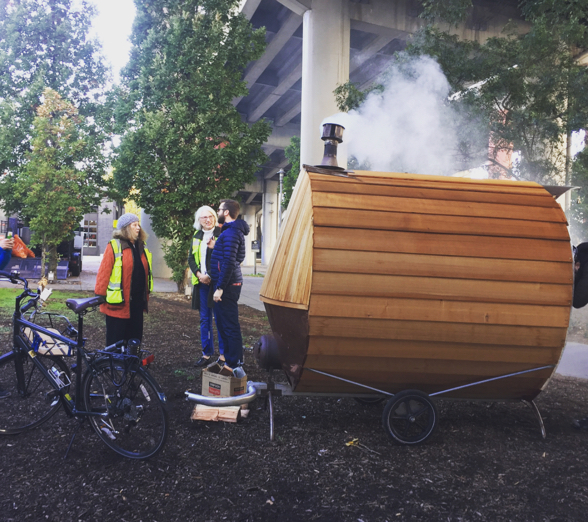 Introducing the SaunaVelo: Portland's mobile, bike-powered warming hut –  BikePortland