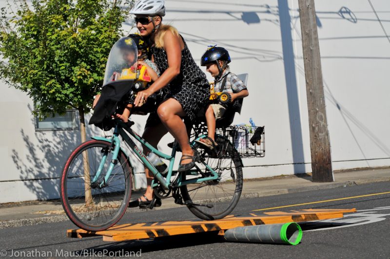 tandem bike kid in front