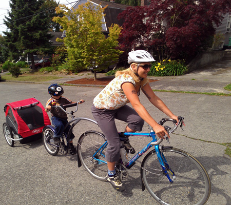 Triple child cheap bike trailer