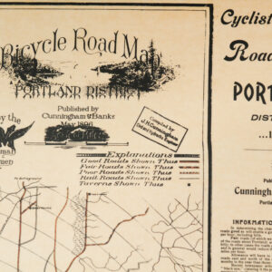 1896 Cyclists Road Map of Portland