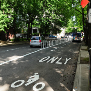 New Bus/Bike Lane on SW Madison