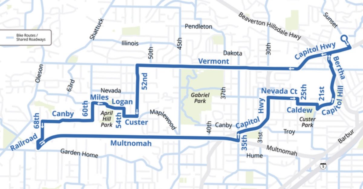 Try these five great bike rides, curated by the City of Portland