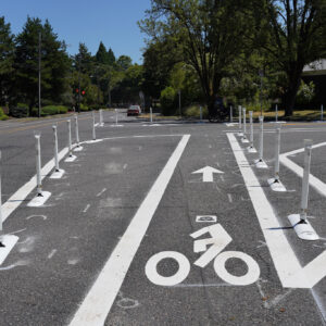 New bike lane on N Wall Avenue St Johns