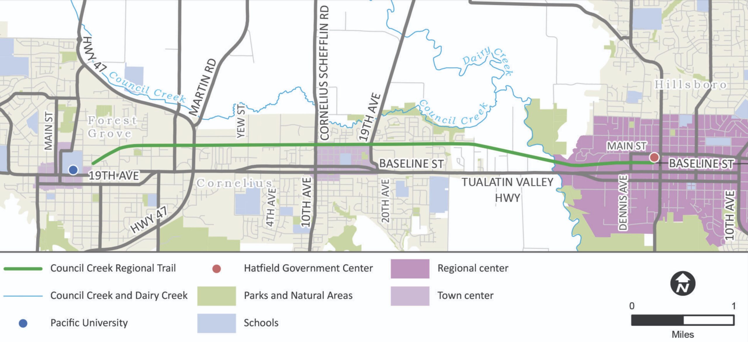 map of council creek regional trail