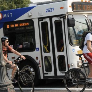 bus and bike in portland