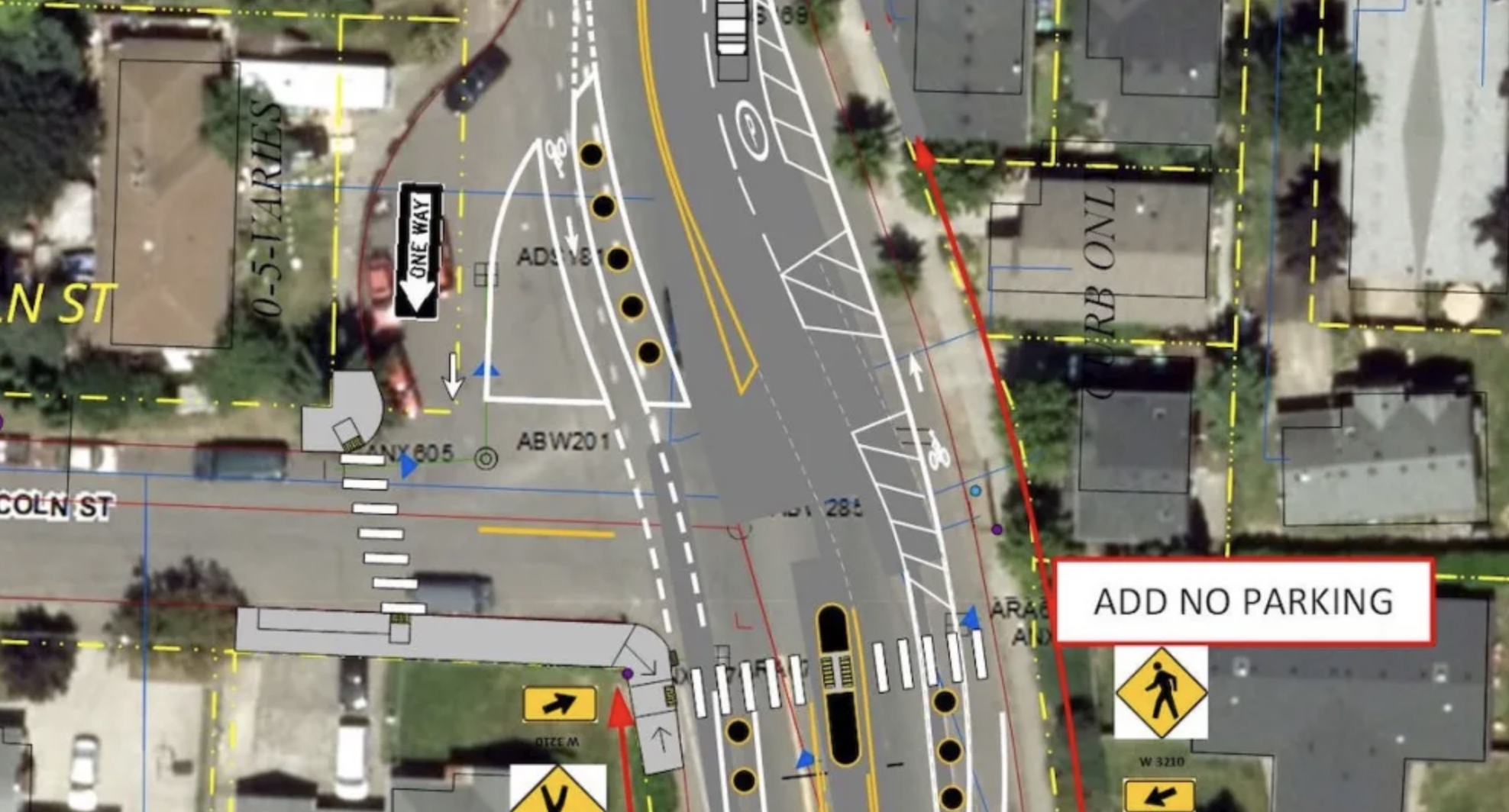 map graphic project plan of SE Lincoln and 92nd