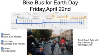 Bike Bus for Earth Day Friday April 22nd event flyer