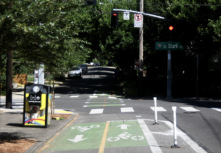Four offset intersections, four different treatments – BikePortland