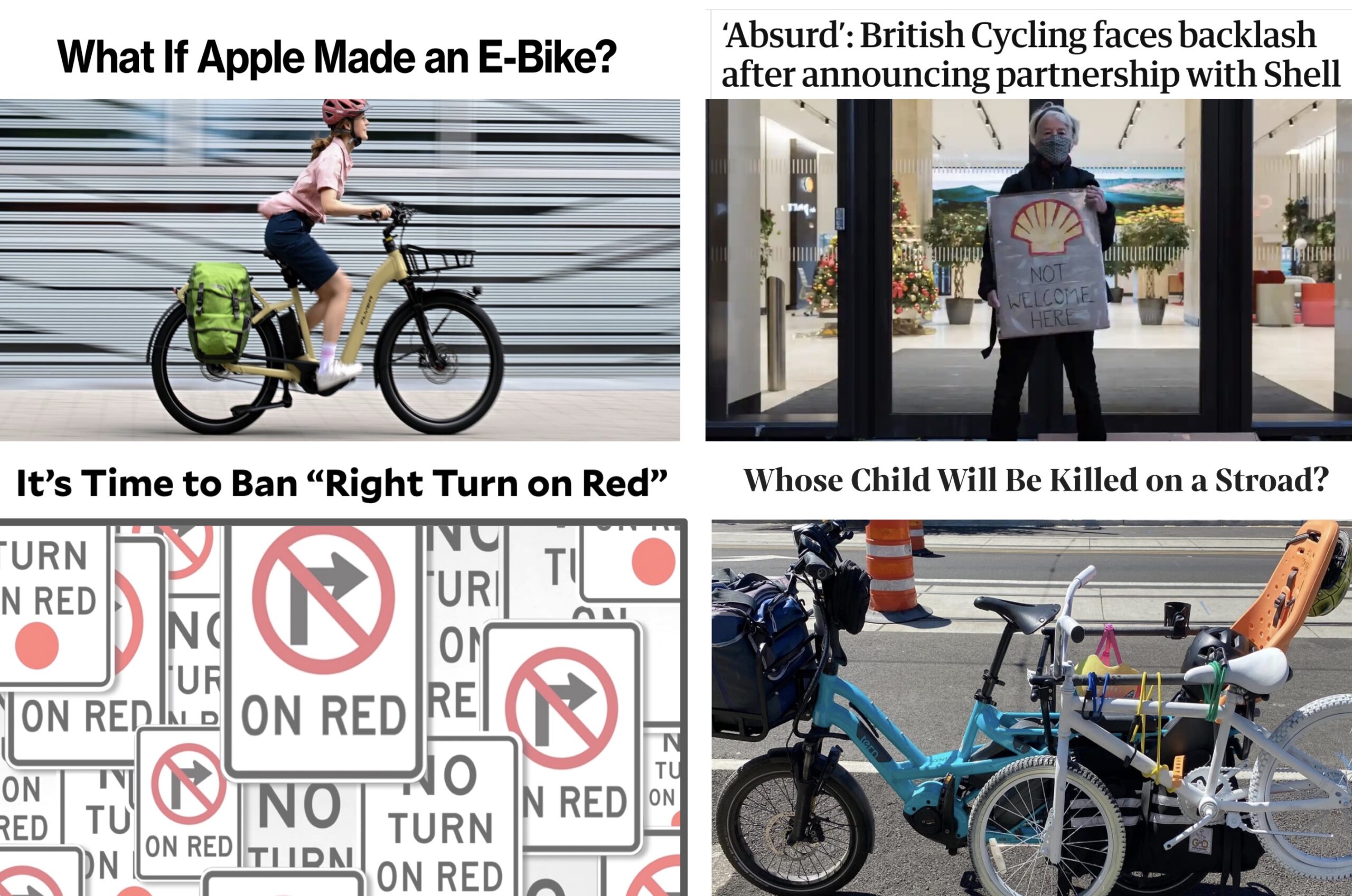 The Monday Roundup Slimy deal, right turn bans, Apple e-bike, and more