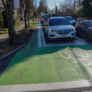 New bike boxes and bike lanes on SE 26th at Powell-12