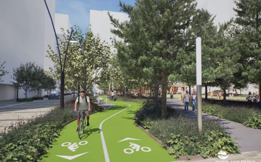 New video shares best view yet of ‘Green Loop’ cycling facility ...